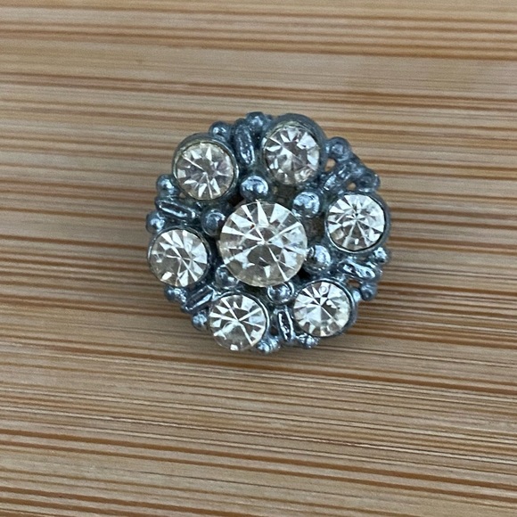 Jewelry - Small Vintage Blue and Clear Crystal Brooch Pin